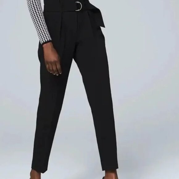 NWT WHBM High Waist Tapered Ankle Black Pants - Size 4 P - Picture 3 of 10